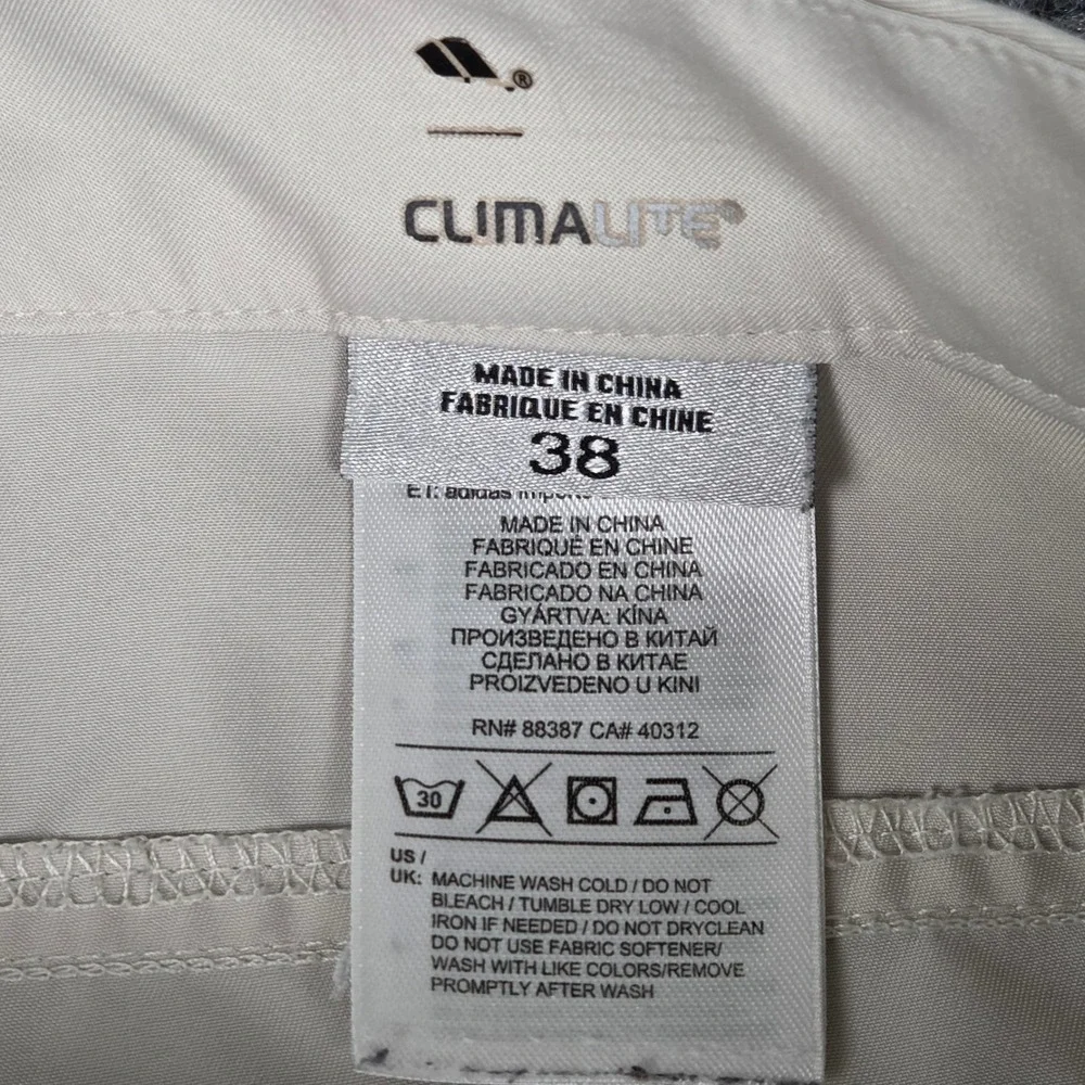 Adidas Mens Climalite Golf Shorts Tan Beige 38 Performance Flat Front 26574